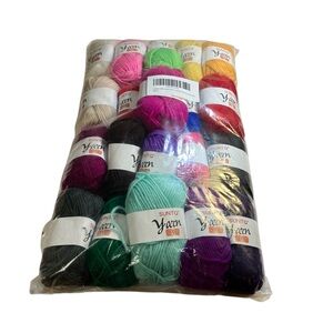 20 Small Skeins of Yarn Colorful Bright Crochet Knit Crafting